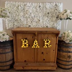 Custom Wood Bar & Matching Stools