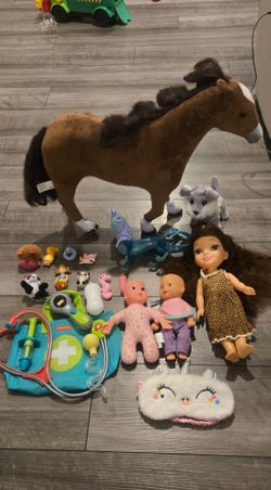 Large Toy Bundle: Fisher-Price Doctor Kit, Disney Sisu, Plush Horse, Dolls & More