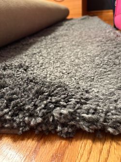Large Dark Gray Area Rug with Pad