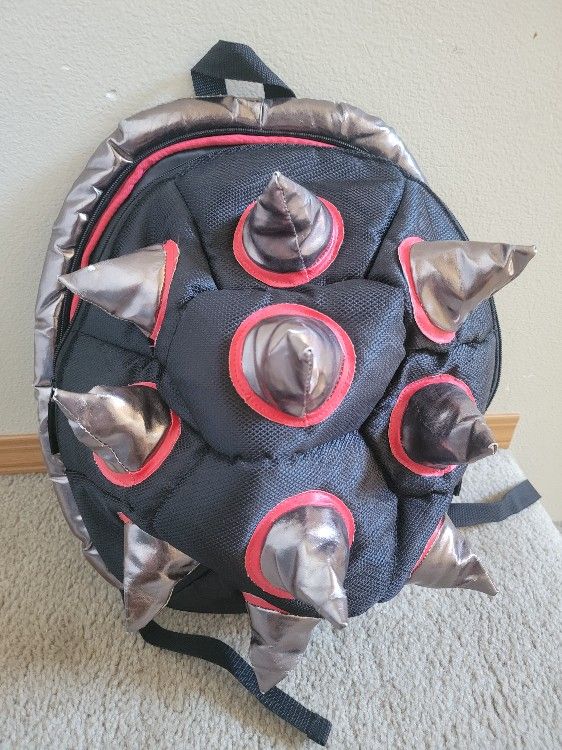 BioDomes Spiked Black-Red Shell Backpack