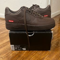 Baroque Brown Supreme AF1 Size 10 / Slightly Damaged Box / BRAND NEW 