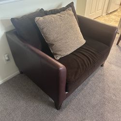 Oversized Brown Leather Chair