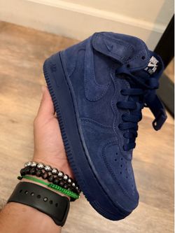 Nike Air Force 1 '07 Mid Binary Blue Suede kids 4Y Shoes