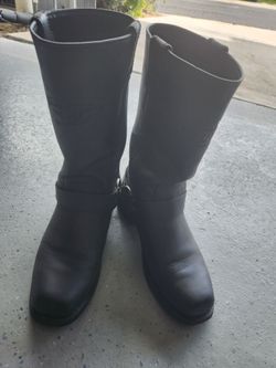 Harley Davidson black leather boots, size 10W