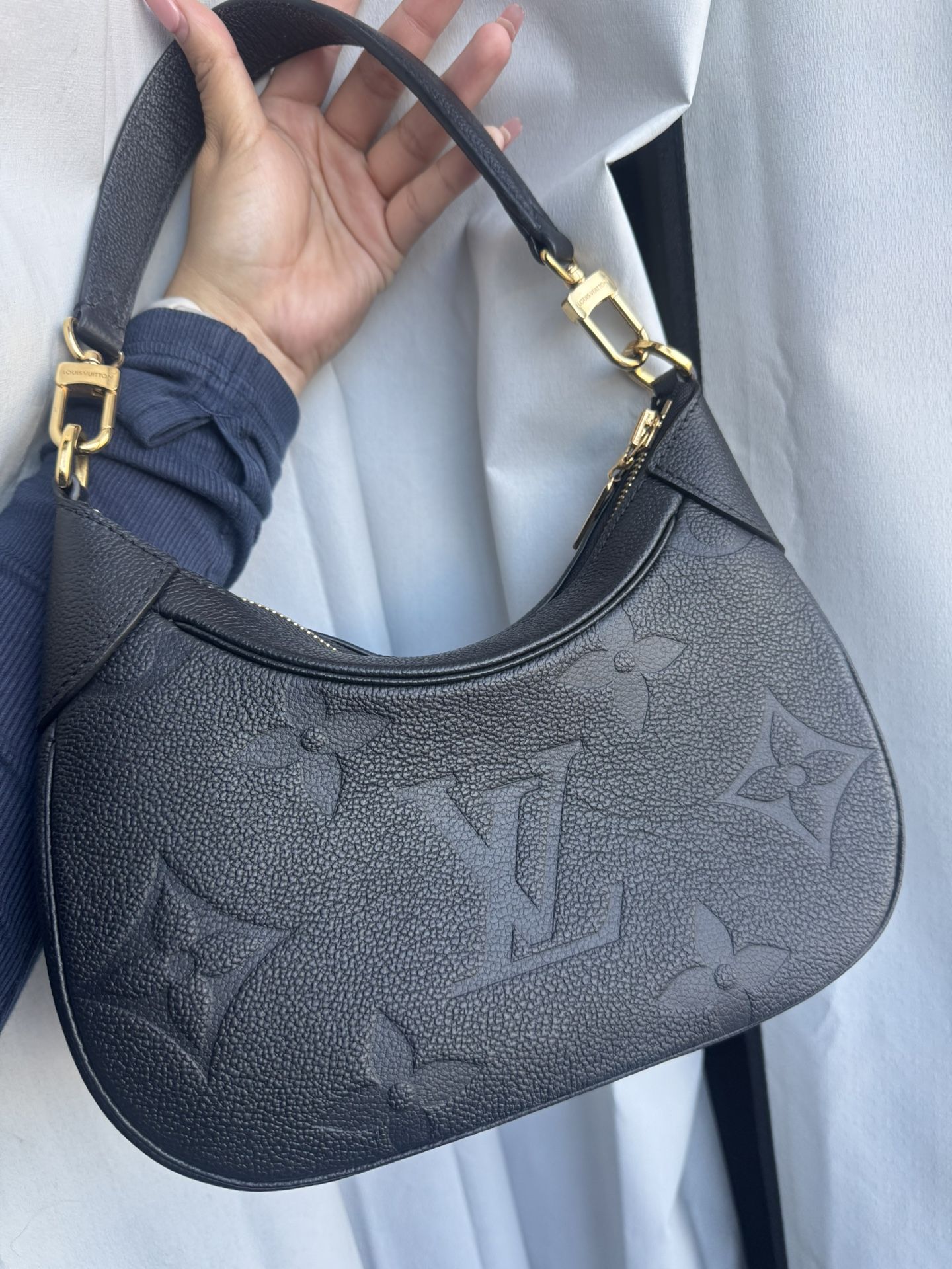 LV Black Leather Purse
