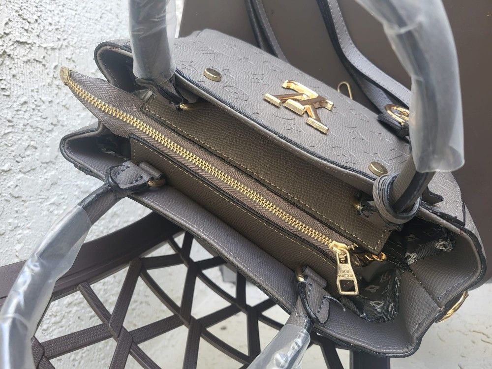 Grey Tote Bag. Purse 