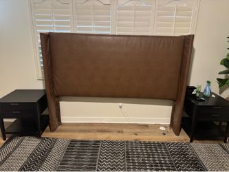 Free King Size Faux Brown Leather Headboard