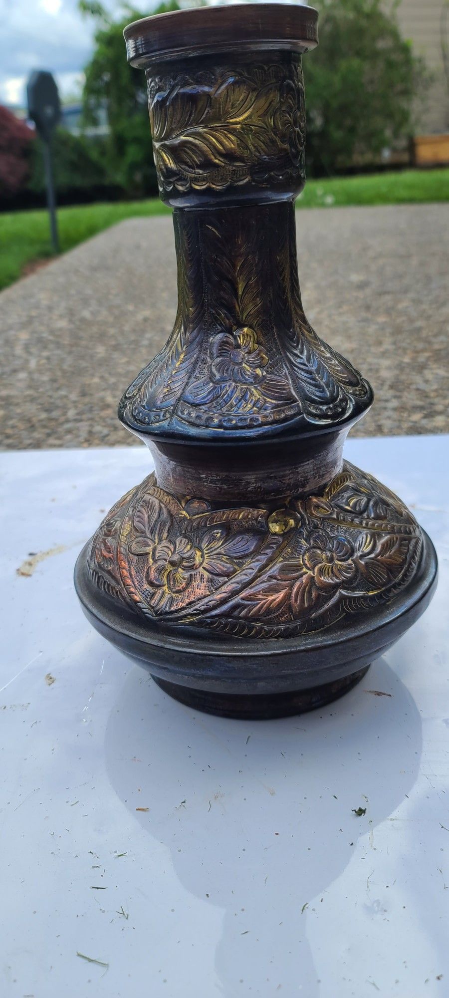 Vintage Brass Middle Eastern Islamic Vase

