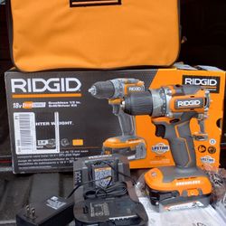Brand New Ridgid 18V SubCompact Brushless Cordless 1/2 in. Drill/Driver Kit with (2) 2.0 Ah Batteries, Charger, and Tool Bag