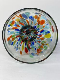 (1) Beautiful Mexican Hand Blown Margarita Glass Confetti Pattern. Set Replacement.