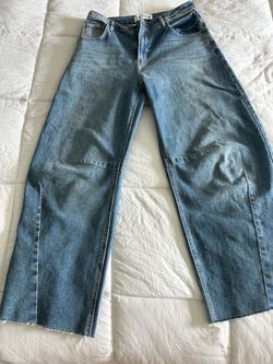 Brand New Just Black Denim Seamed Barrel Jeans