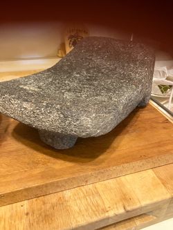 Aunthentic Antique Hand Carved Solid Volcanic Metate &Mano