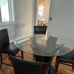 Venice 52" glass counter-height dining table