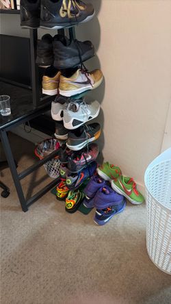 Lots of basketball shoes