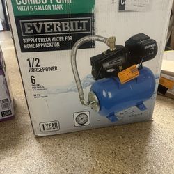 Everbilt 1/2 HP Shallow Well Jet Pump with 6-gallon tank, model AUTOJ100A2.