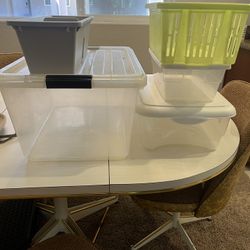 Plastic Storage Bins & Baskets Set