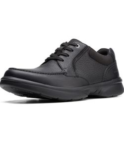 Clarks Men's Bradley Vibe Oxford, Black Tumbled Leather, 8