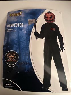 Harvester pumpkin head costume