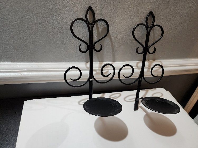 Black Metal Candle Holders (Set of 2)
