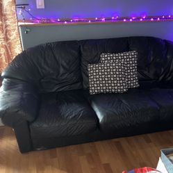 Black Leather Couch 
