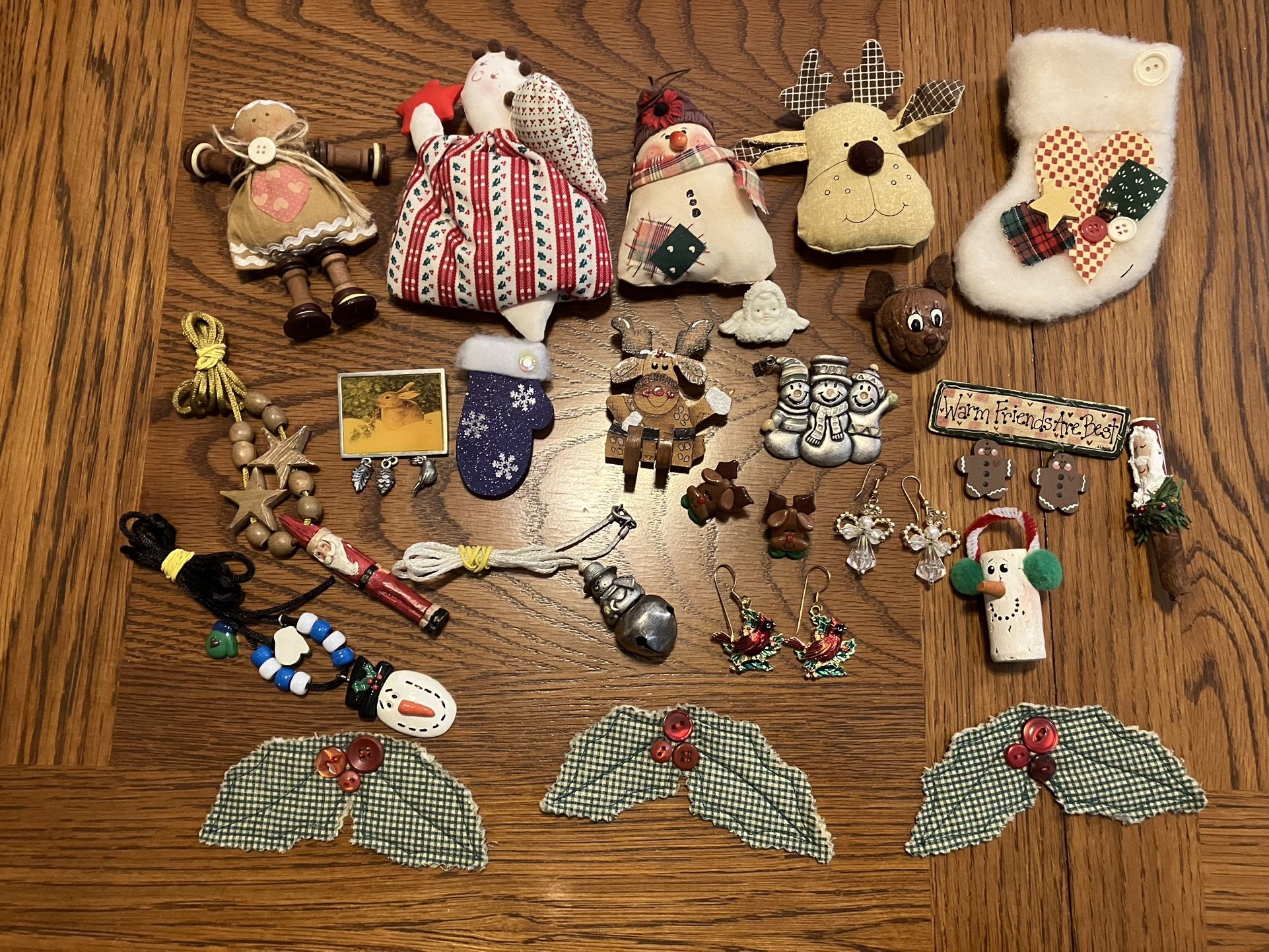 Christmas Pins, Earrings and Necklaces