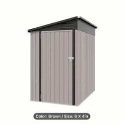 $230!!! 4’x6’ Brown Metal Storage Shed with side door new in box NO base