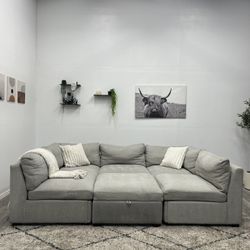 Gray Modular Sectional Couch 