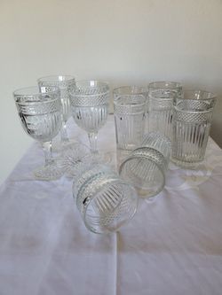Vintage 8 PC. Set LIBBEY Radiant Glassware