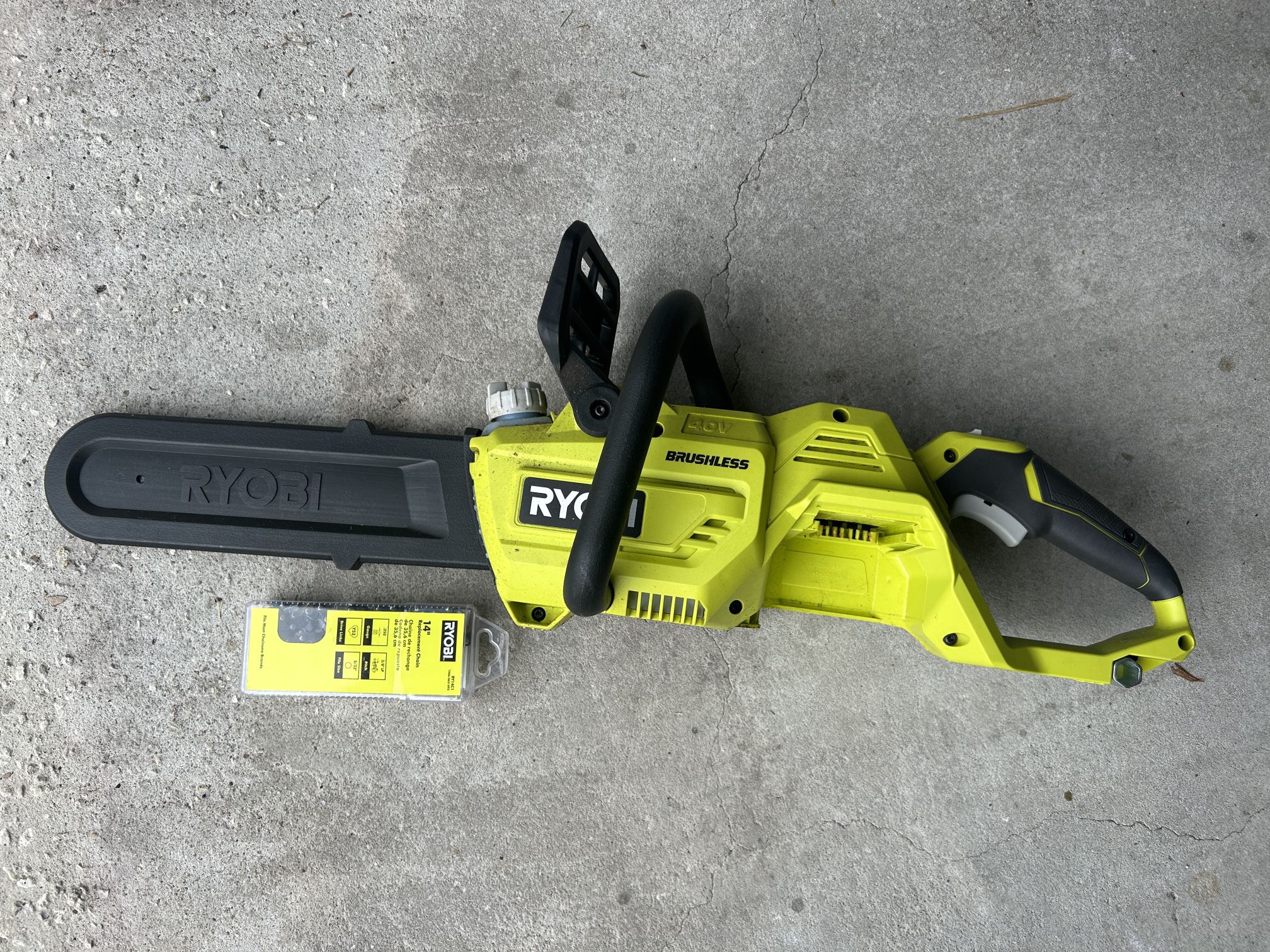 Ryobi 40V HP Brushless 14 in. Battery Chainsaw with 4.0 Ah Battery and Charger