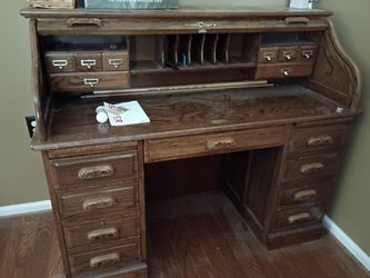 Vintage oak roll top desk
