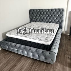 New Queen Bed Frame With Mattress 