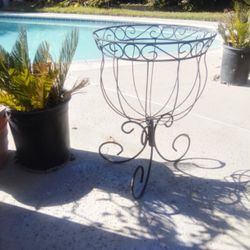 VINTAGE WROUGHT IRON PLANT HOLDERS