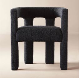 CB2 black Boucle chair