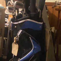 Golf Clubs, Bag, Umbrella & Traveling Case