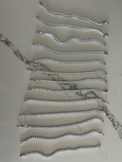 ✨ Silver Rhinestone Tennis Bracelets – Bulk Lot / New