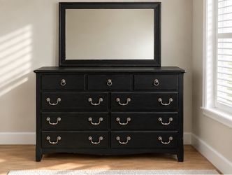 Black wood Dresser and nightstand