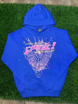 Sp5der Punk Blue and Pink Hoodie