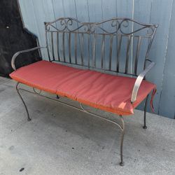 Wrought Iron Garden Bench With Pad Good Condition Very Sturdy No Low Ballers Please 