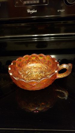 Vintage Marigold Color Carnival Glass Nappy