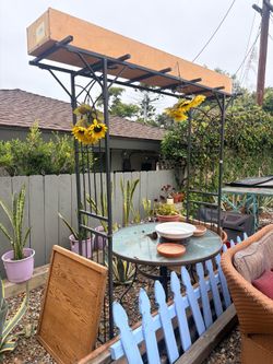 Arch and metal glass table $50