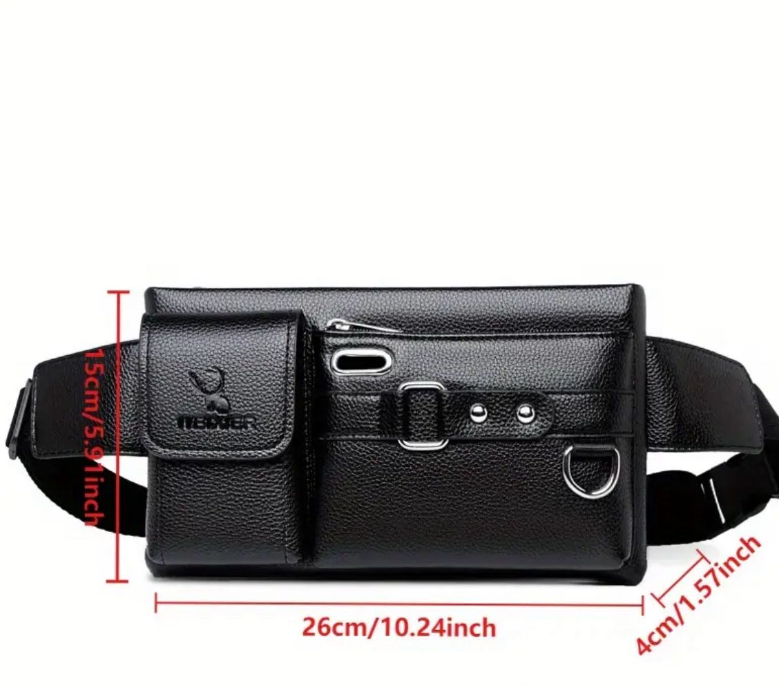 Fashion Mobile Phone Bag Sports Fanny Pack Multifunctional Outdoor Mobile Phone Bag Pu Boys Messenger Bag Cycling Fanny Pack Men