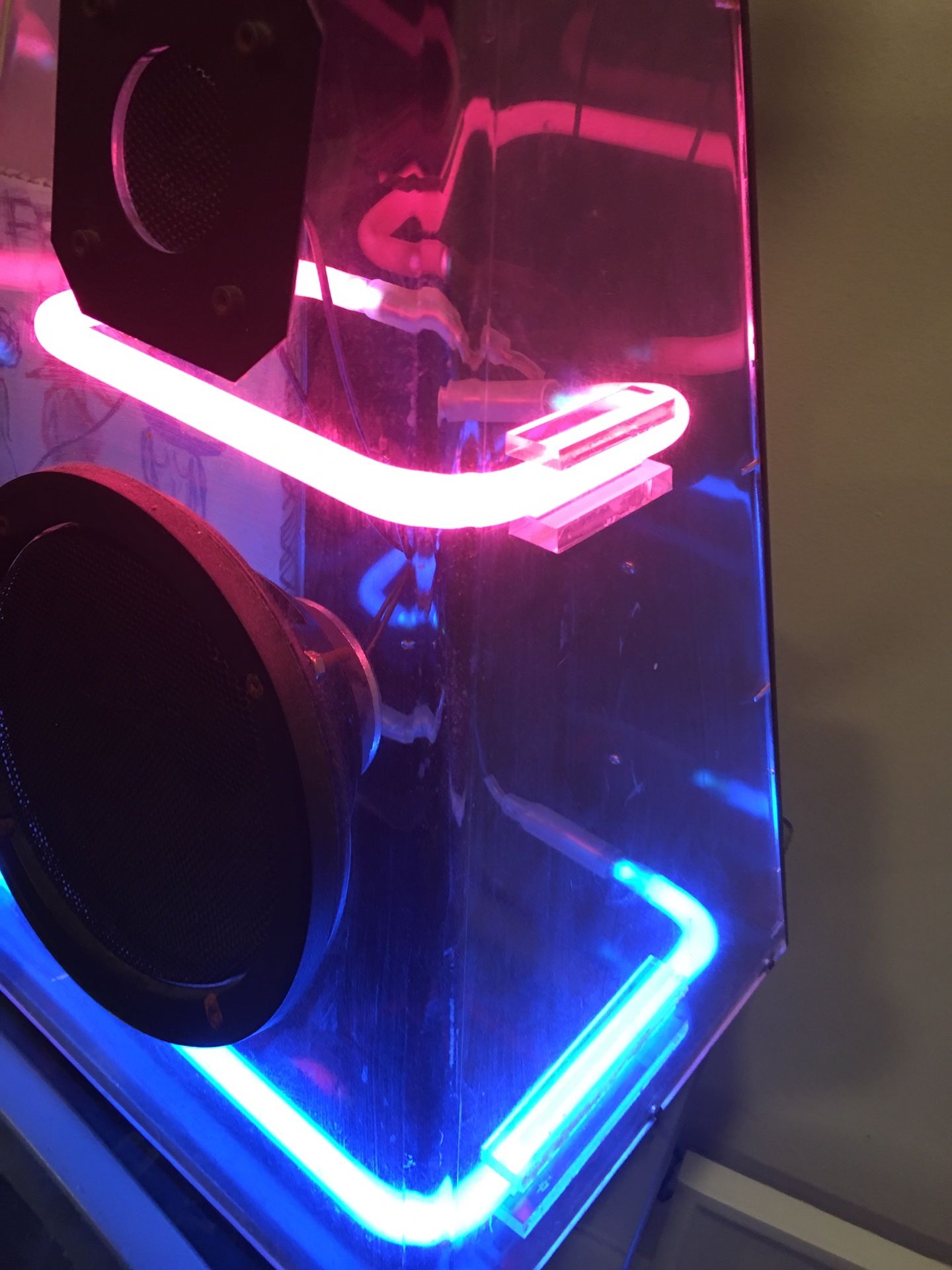 Cicena - Cleo Pink & Blue Neon Stereo Speakers (2) for Sale