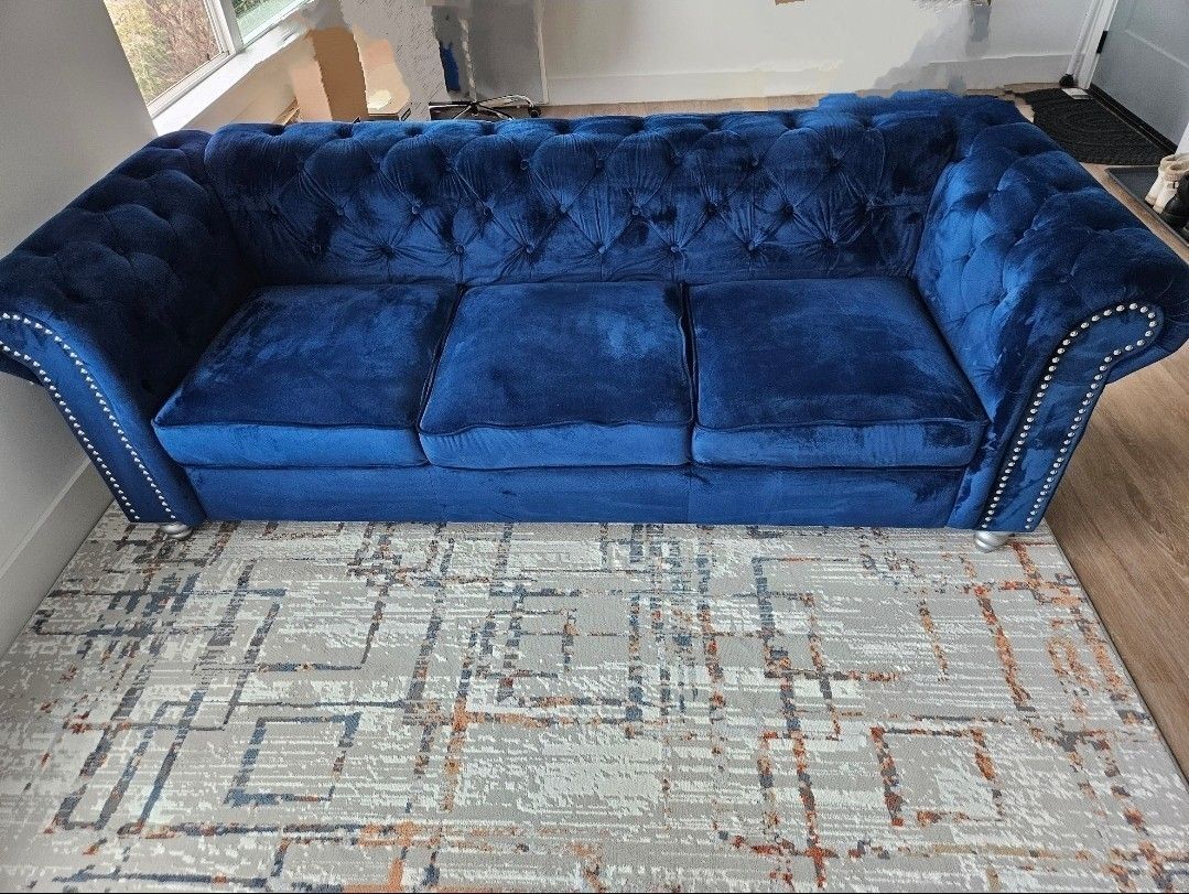Blue Velvet Couch