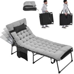 Outdoor Tanning Chair with Face Hole & Removable Cushion