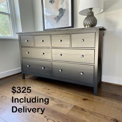 IKEA HEMNES Black Wood 8-Drawer Dresser – Solid Wood – Free Delivery