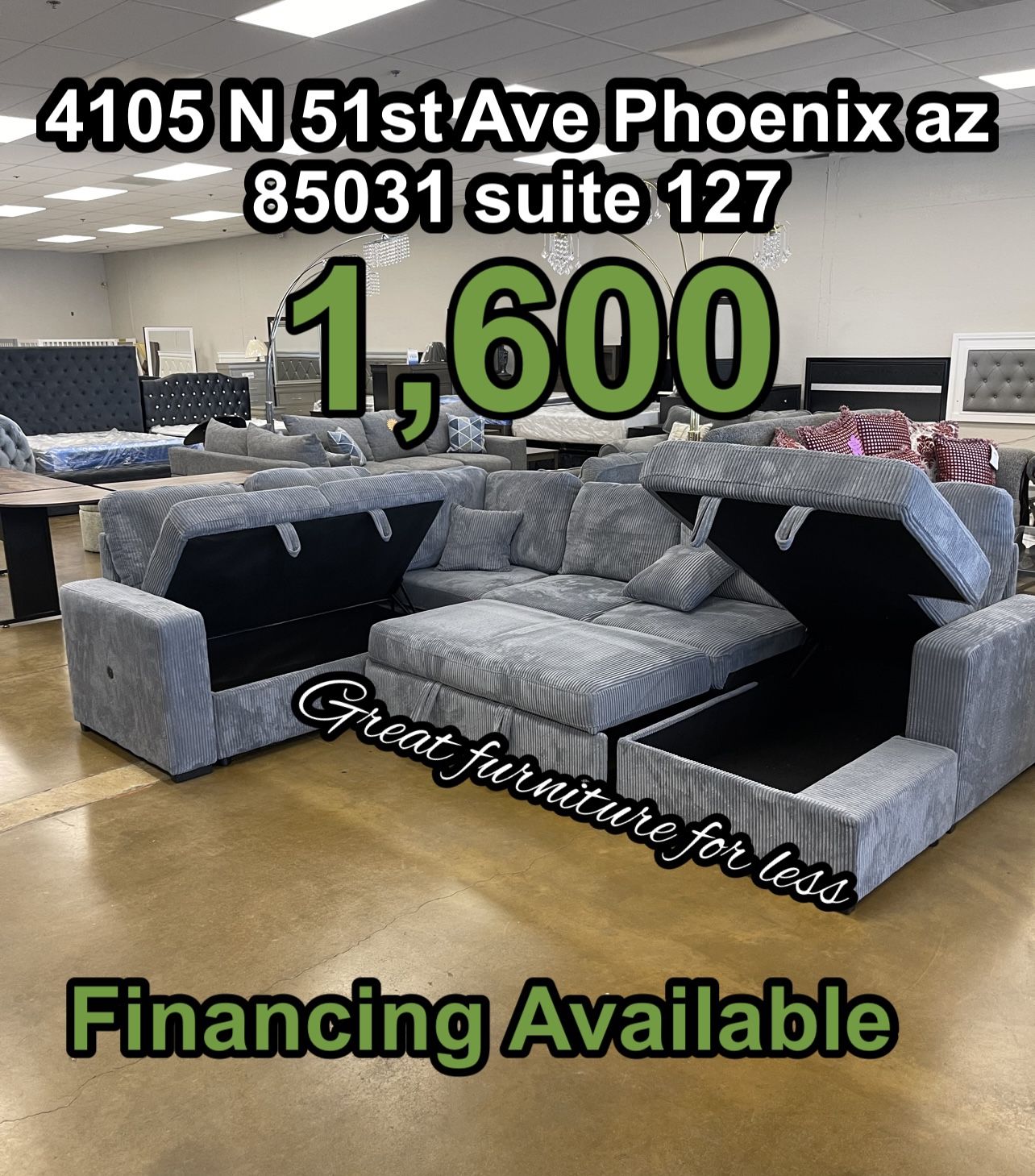 Sectional With Usb Brand New