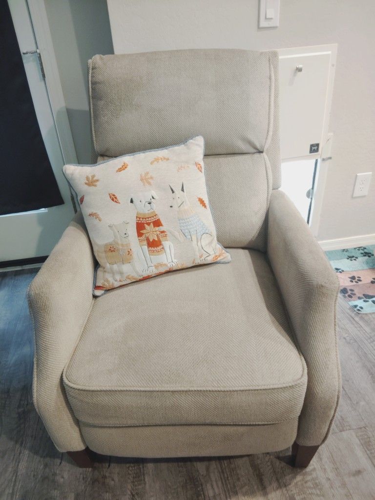 Light Beige Pushback Recliner $60