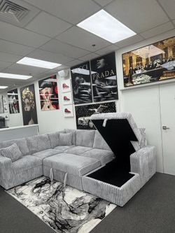 Comfy Versatile Soft Jumbo Corduroy Sleeper Sectional Sofa