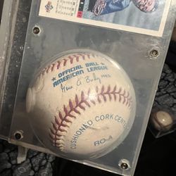 Ken Griffey Jr Signed Baseball And Card In Clear Case 