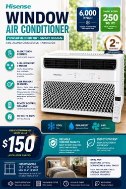 Air Conditioner /Hisense 6000 BTU , Like New